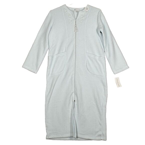 Miss Elaine Robe Womens Medium Green Essentials Brushed Terry Housecoat Granny - Picture 1 of 10